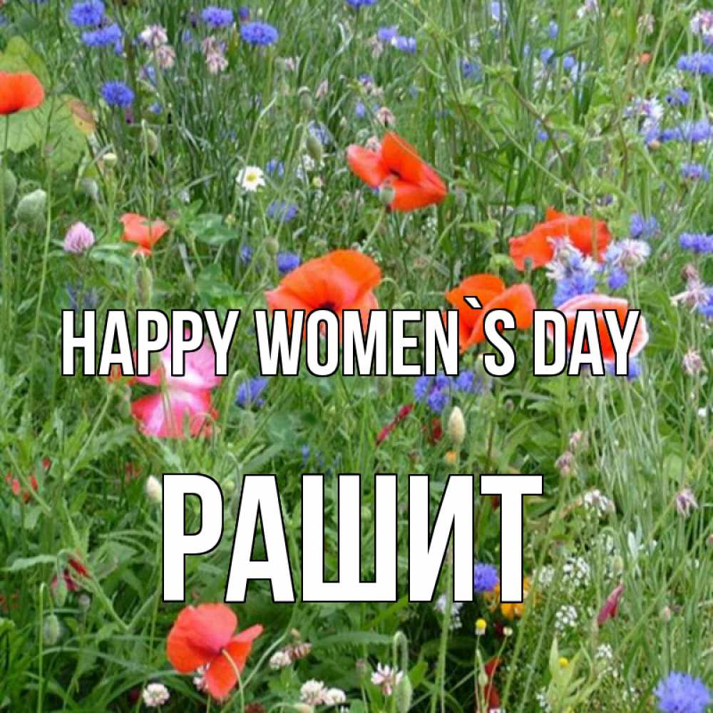 Greetings card с именем, РАШИТ happy women`s day международный женский день 4 Greetings with text for free download 